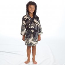 18C639: Infant Boys Camo Dressing Gown (2-6 Years)